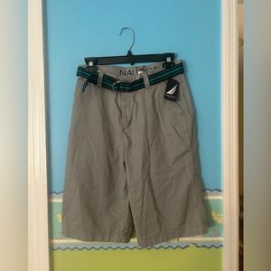 Nautica Boys Shorts With Belt, Size Boys 18 - New with tags